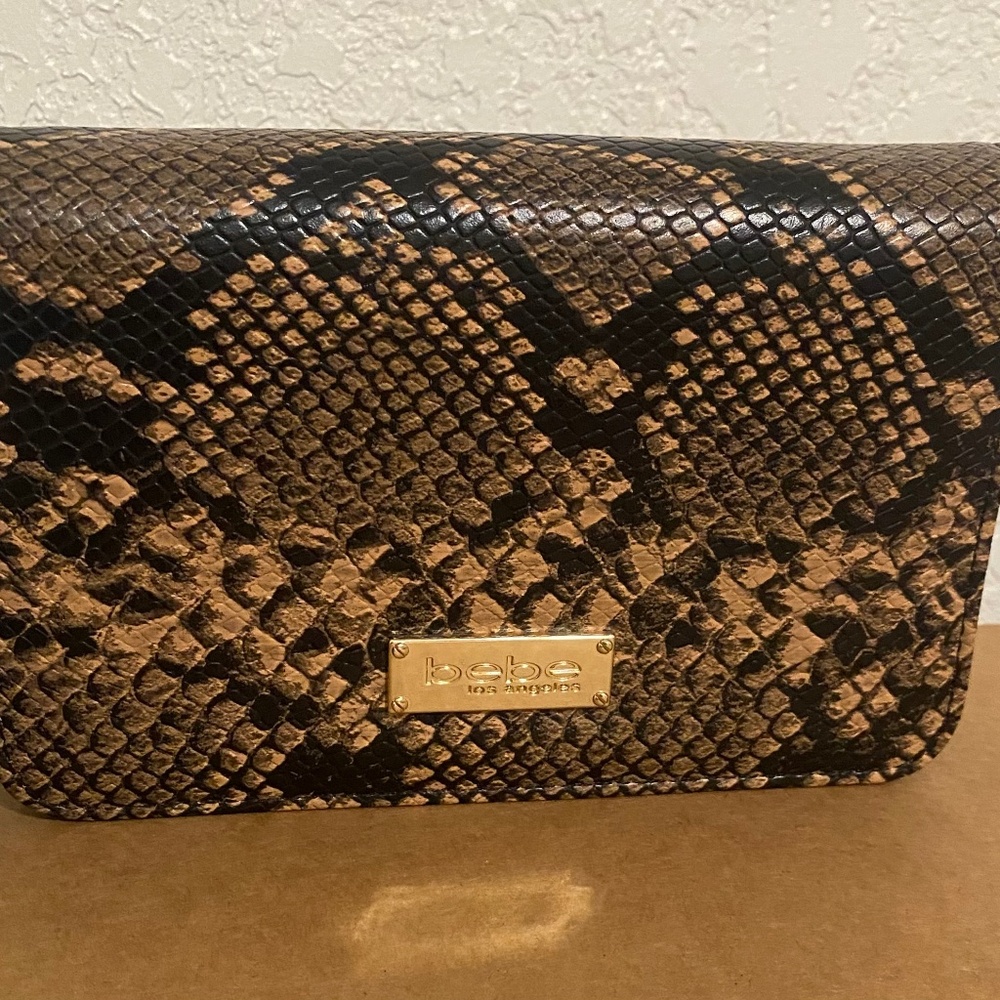 Bebe snake skin crossbody purse